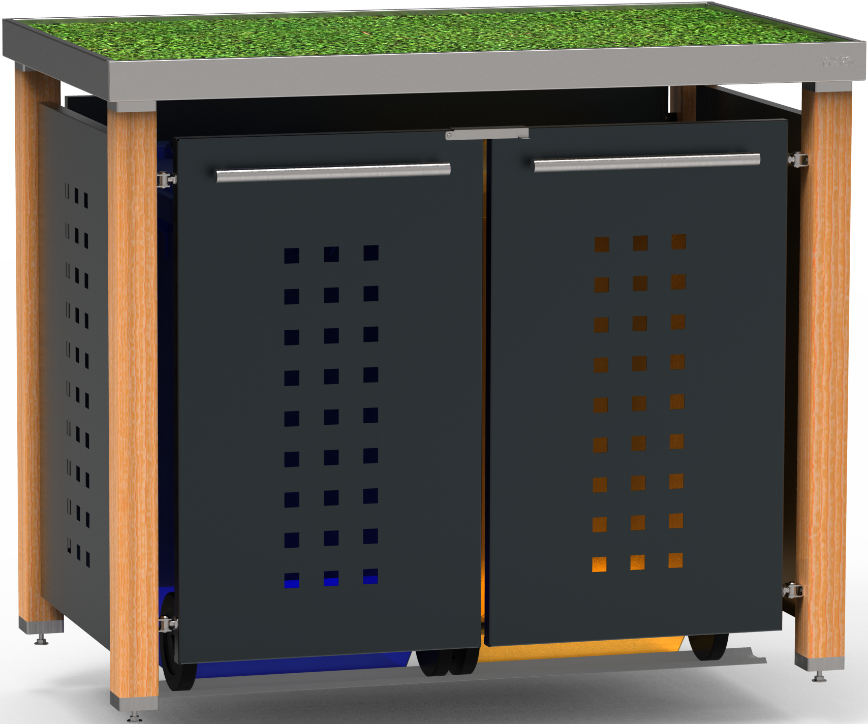 Mülltonnenbox Typ-HW, 2x 120l, Türfarbe Anthrazit