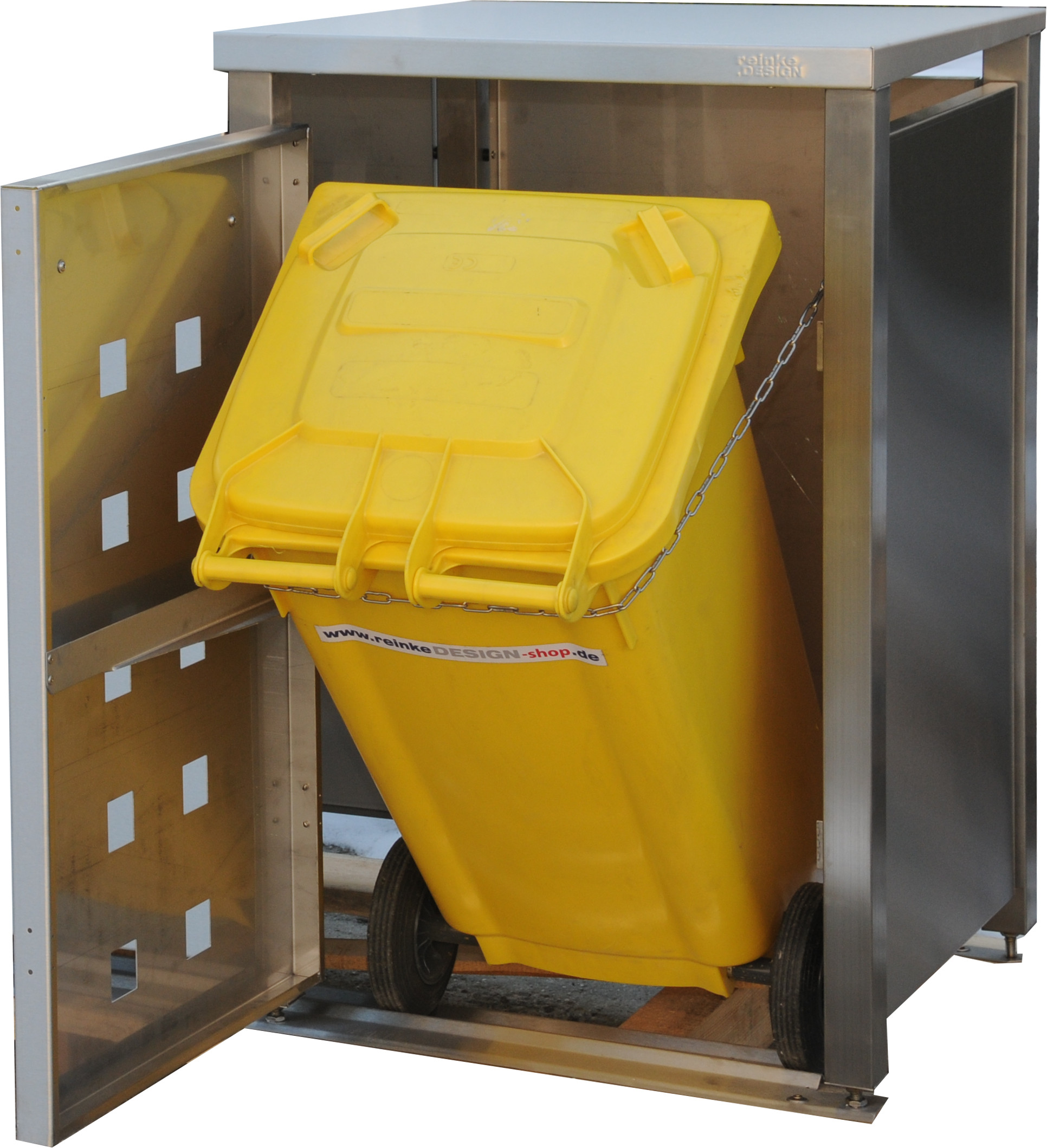 Müllbox Typ-MD, 2x 120l, Türfarbe Edelstahl
