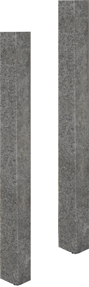 Option: Pfostenausführung Basalt statt Granit für Typ- NW und ND, Inhalt 6 Pfosten.