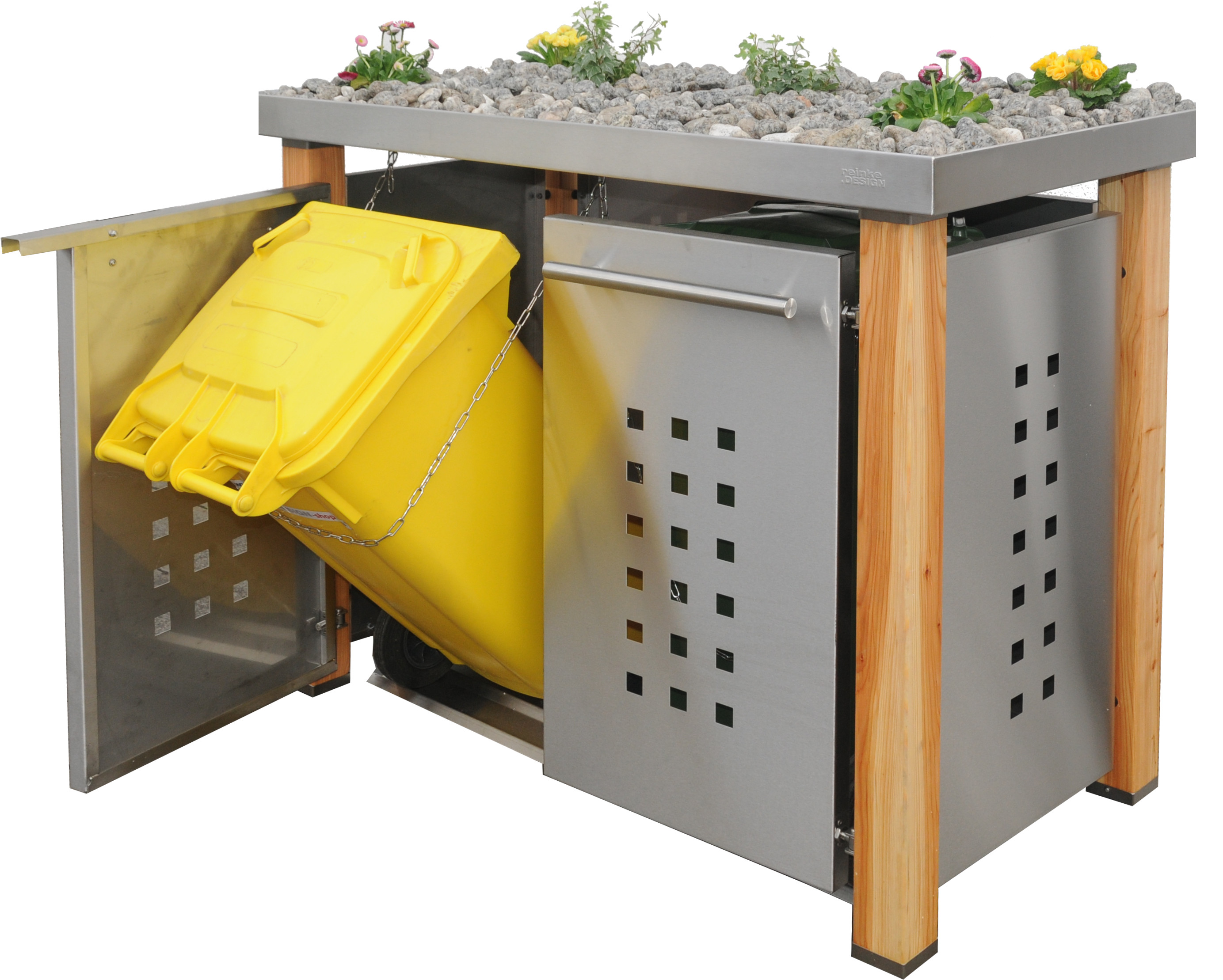 Mülltonnenbox Typ-HW, 2x 240l, Türfarbe Edelstahl