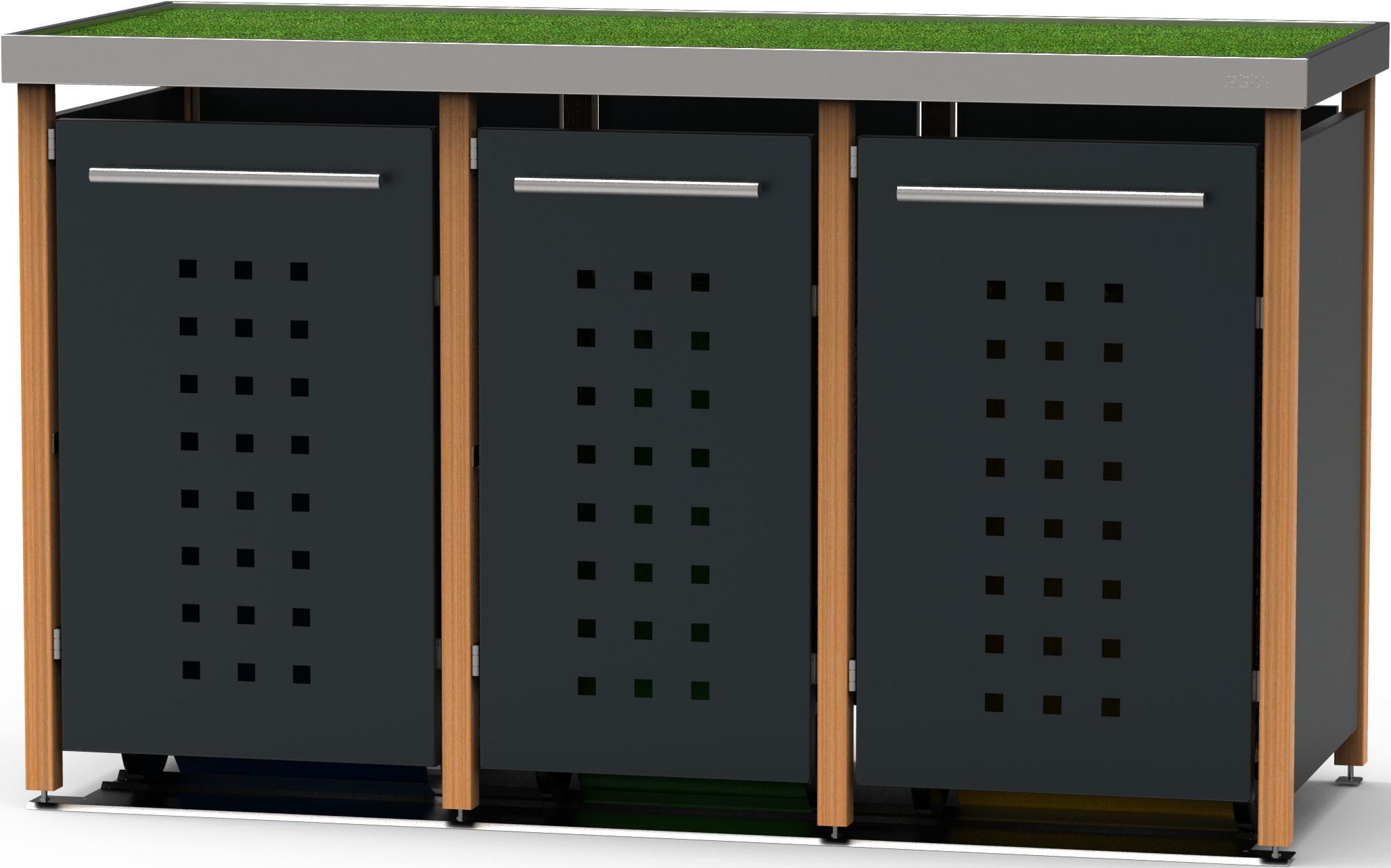 Müllbox Typ-LW, 2x 240l + 1x 120l, Türfarbe Anthrazit