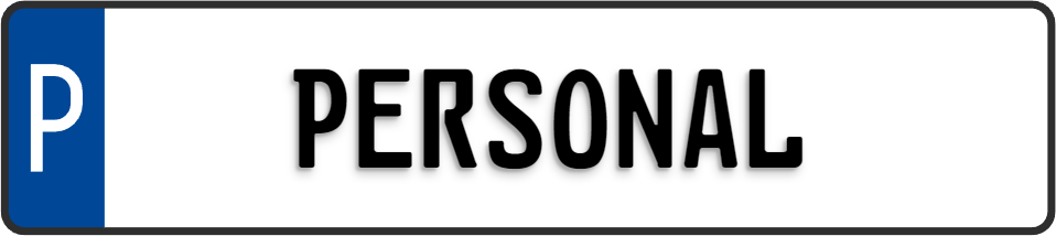 Schild zur Parkplatzkennzeichnung "P-PERSONAL"- KFZ Normgröße, geprägt.